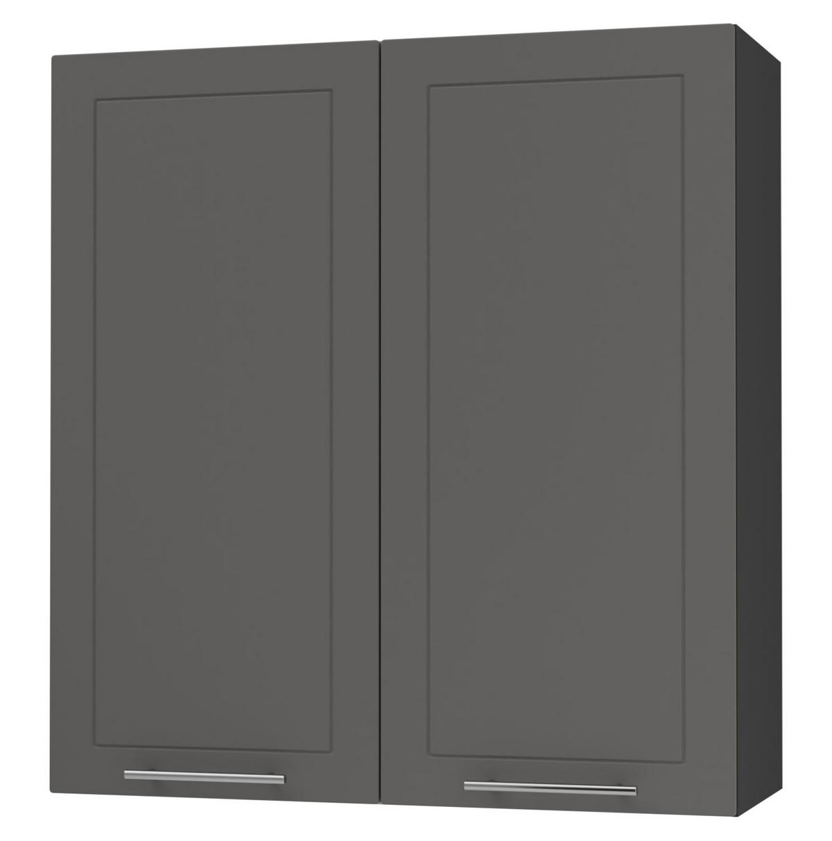 KÜCHENHÄNGESCHRANK Kvantum W4/90 Graphit Matt / Schwarz Matt 90 / 32,5 / 96cm - Schwarz/Graphitfarben, Holz/Holzwerkstoff (90/96/32.5cm) - Feldmann-Wohnen