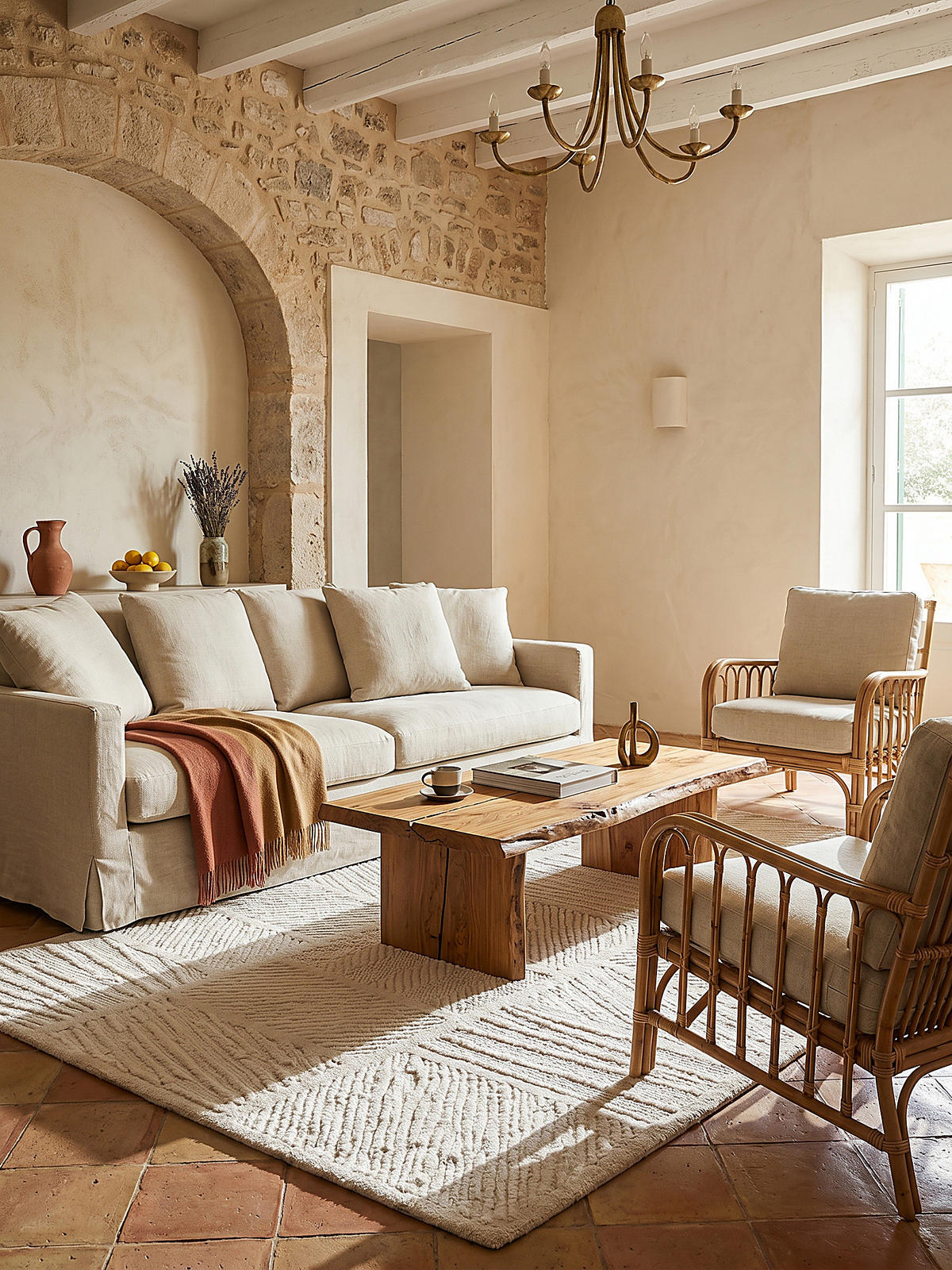 WOLLTEPPICH CARVE, geometrisch, Weiß, 140 x 200 cm - Beige, Textil (140/200cm) - KADIMA DESIGN