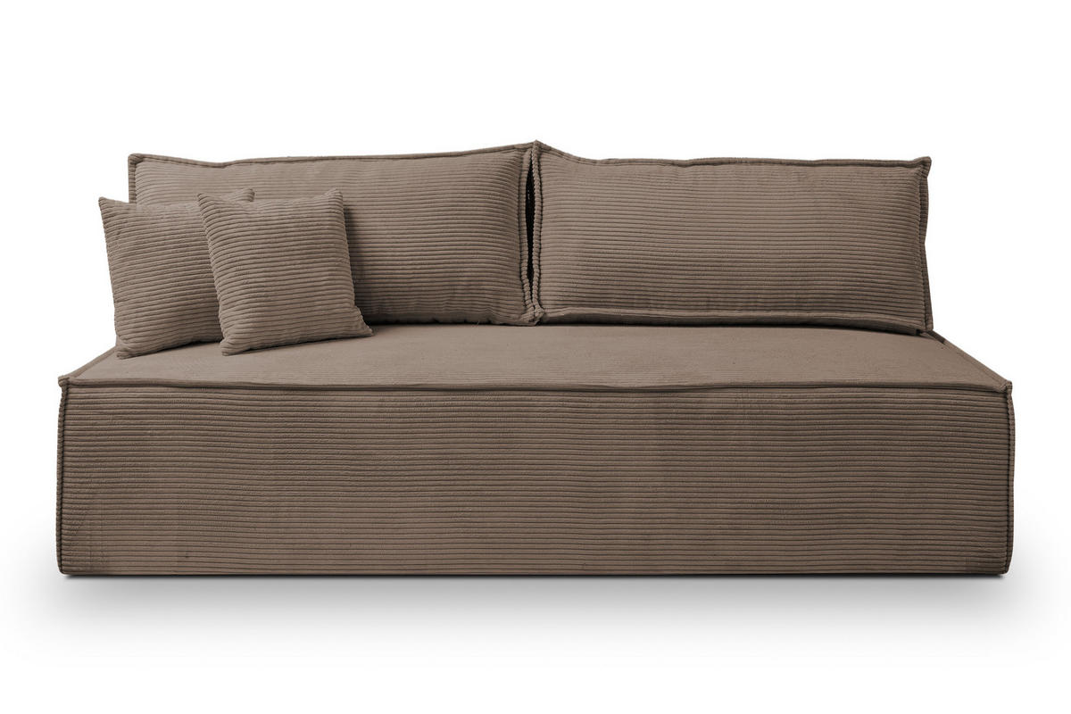 SCHLAFSOFA TIMO, Sofa mit Schlaffunktion und Bettkasten, Farbe: Braun, Cordstoff - Braun, Textil (200/80/93cm) - VENASI MÖBEL