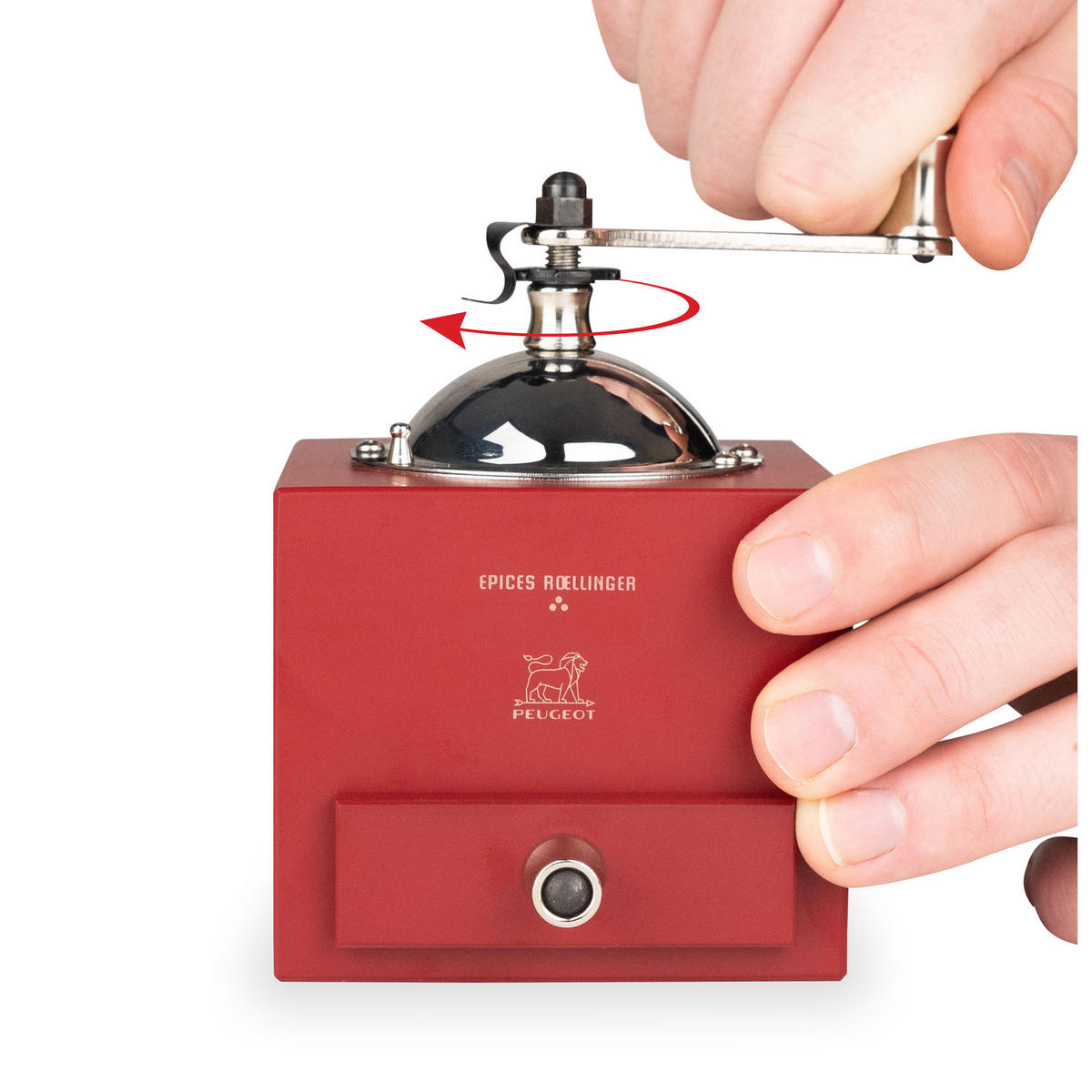 PFEFFERMÜHLE Roellinger 13cm Buchenholz Chilirot Stahlmahlwerk - Rot, Holz (8.6/12.5/8.6cm) - PEUGEOT