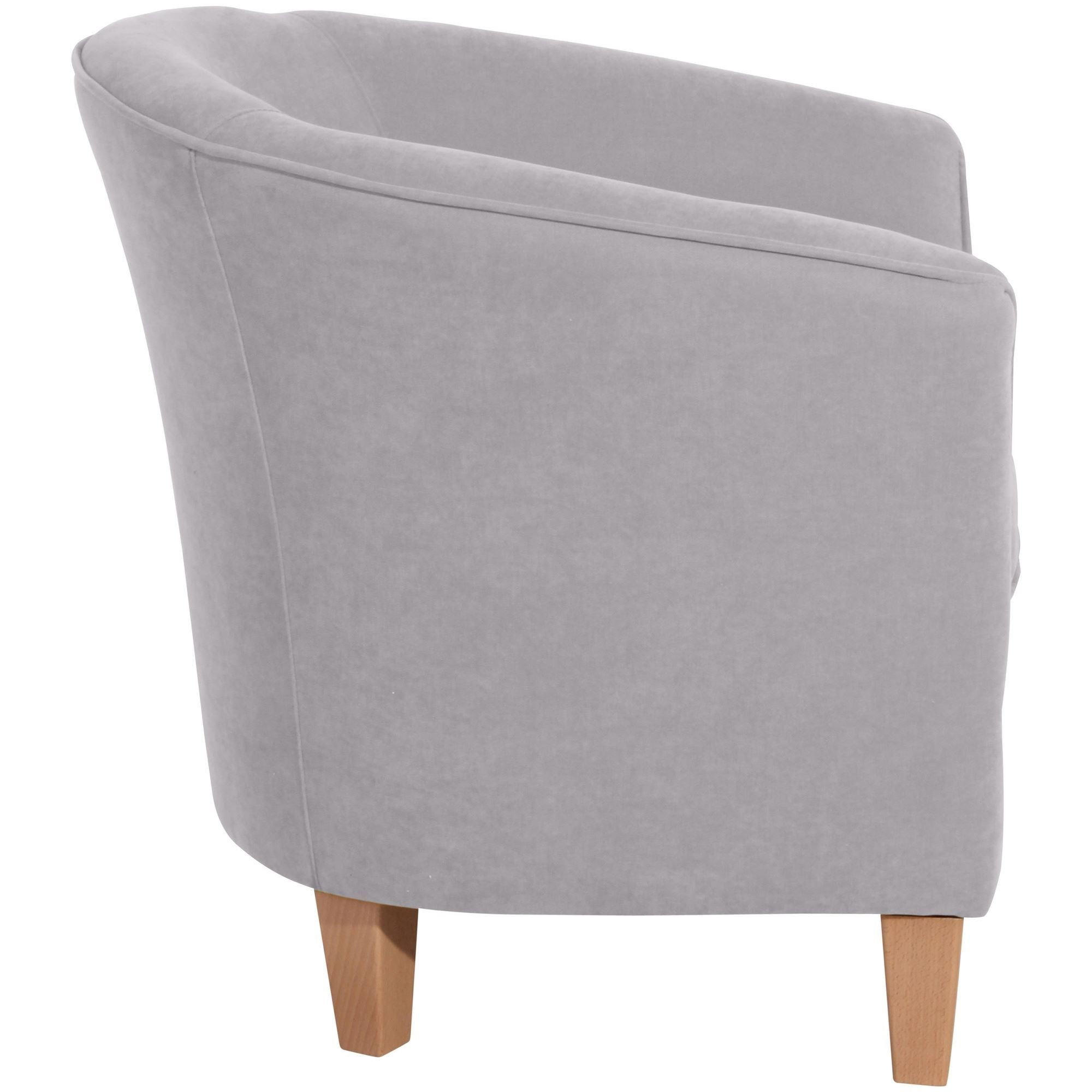 SESSEL Karine Bezug Veloursstoff Buche natur / silber - Grau, Kunststoff (70/74/70cm) - 58aufmkessel