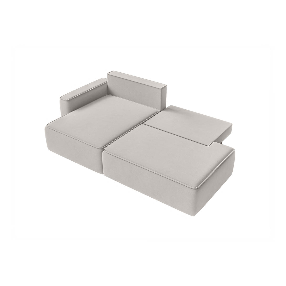 ECKSOFA Sarro mit Schlaffunktion, Weiß - Weiß, Textil (165/260cm) - Fedve