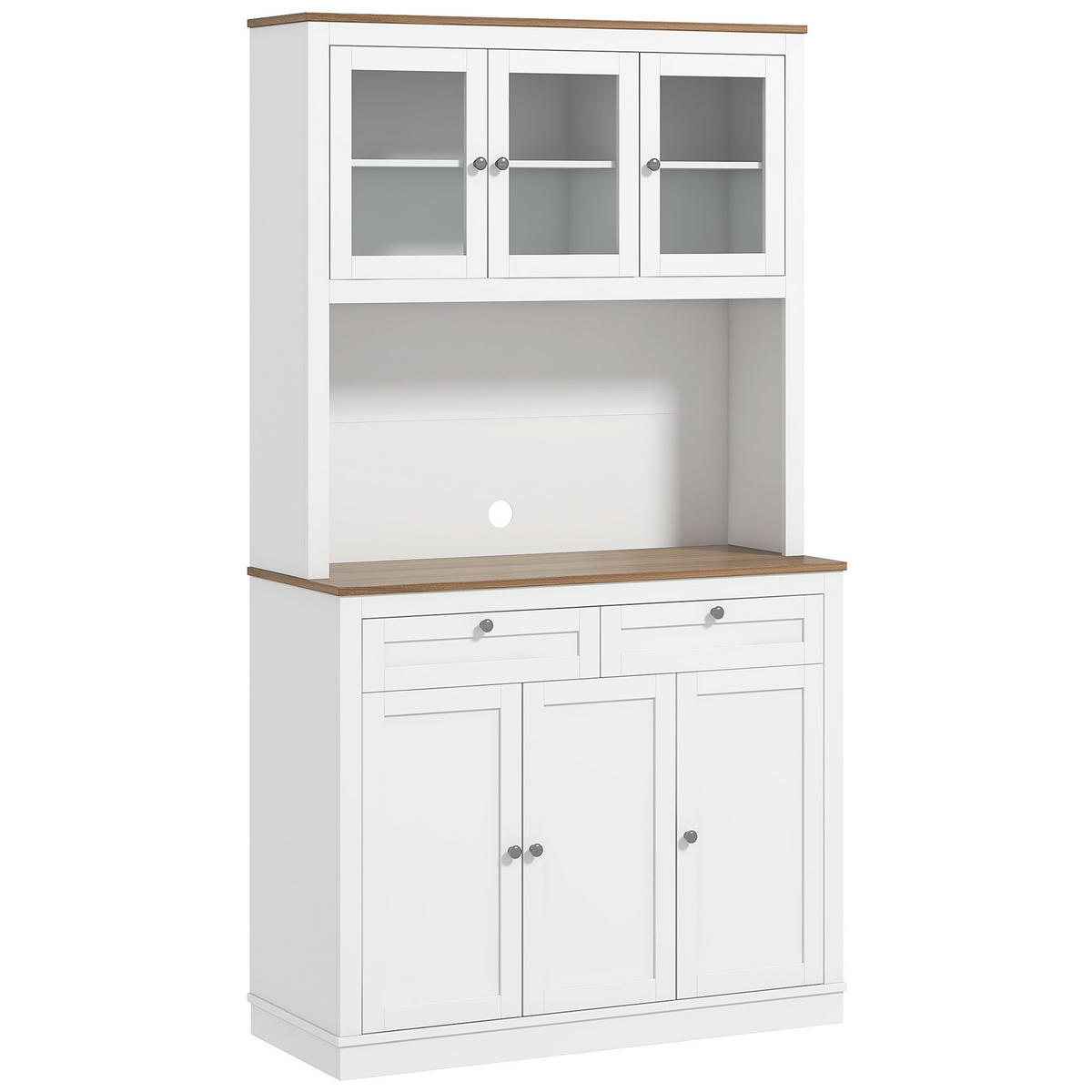 KÜCHENSCHRANK Weiß, 6 Türen, 2 Schubladen, 100/40/180 cm - Weiß, Holzwerkstoff (100/180/40cm) - PANGIVO
