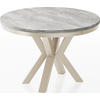 ESSTISCH Clara Beige Cashmere runder ausziehbarer, Grauer Beton 100-180/100/76 cm - Kaschmir/Hellgrau, Holzwerkstoff/Metall (100/100/76cm) - WFL GROUP