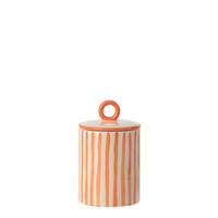DEKORATIVER TOPF GESTREIFT - Orange, Keramik (13/20/13cm) - J-Line