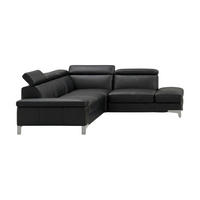 ECKSOFA Talisman Echtleder Schwarz - Schwarz, Leder/Metall (271/224cm)