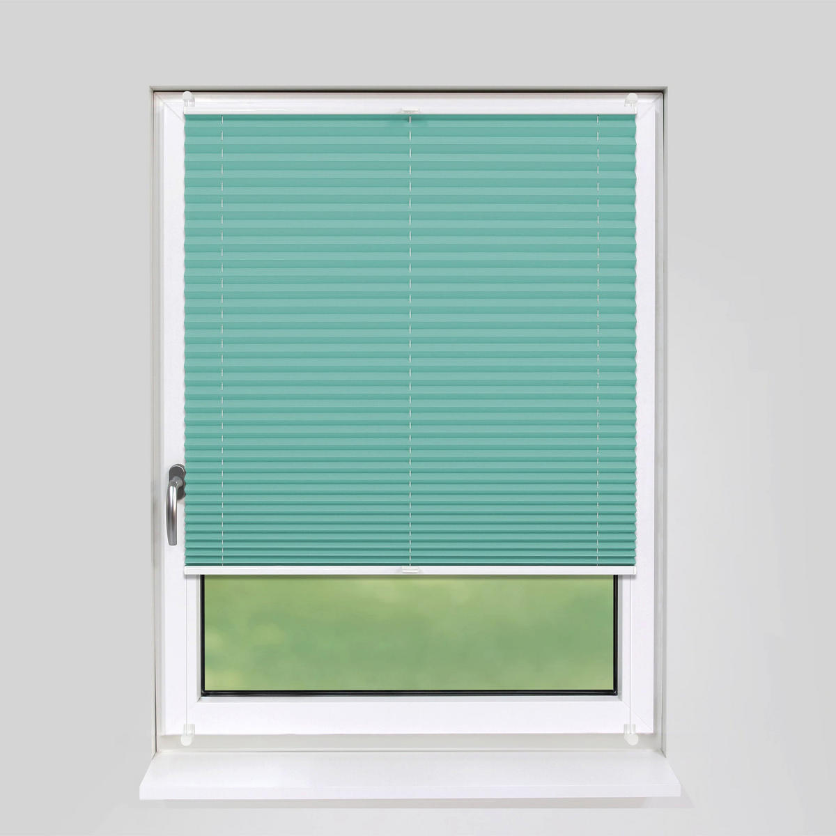 PLISSEE Basic ohne Bohren - Türkis, Textil (70/210cm) - Deco-Raum