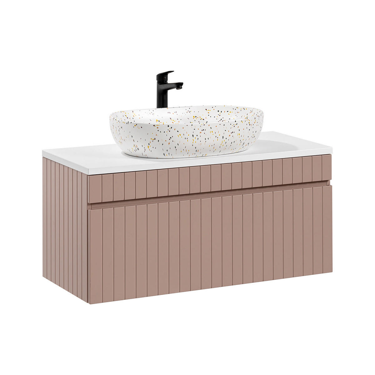 BADMÖBEL 100.4cm Zelie 2er-Set Rose - Pink, Holzwerkstoff (100.4/48/46cm) - Petits-meubles