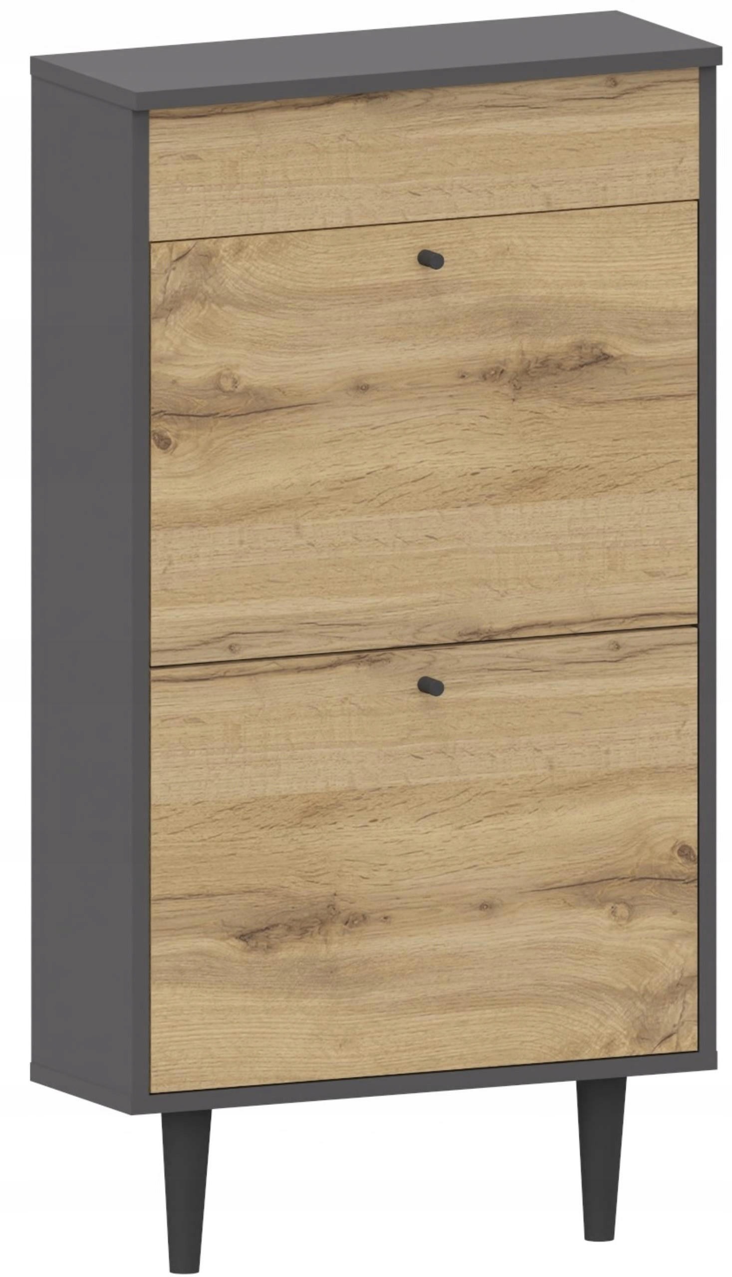 SCHUHSCHRANK Dotti 521 Anthrazit-Wotan Eiche 55/21/104 cm Wandmontage - Anthrazit/Eiche Wotan, Holzwerkstoff (55/104/21cm) - Matkam Möbel
