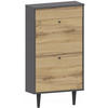 SCHUHSCHRANK Dotti 521 Anthrazit-Wotan Eiche 55/21/104 cm Wandmontage - Anthrazit/Eiche Wotan, Holzwerkstoff (55/104/21cm) - Matkam Möbel