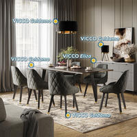 JÍDELNÍ STŮL Goldamo Černá - černá/zlatá, kompozitní dřevo (90/200/77cm) - Vicco