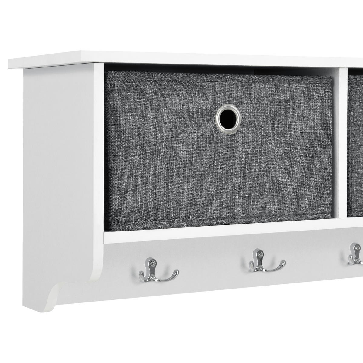 WANDGARDEROBE Horsens - Weiß, Holzwerkstoff (100/30/20cm) - [en.casa]