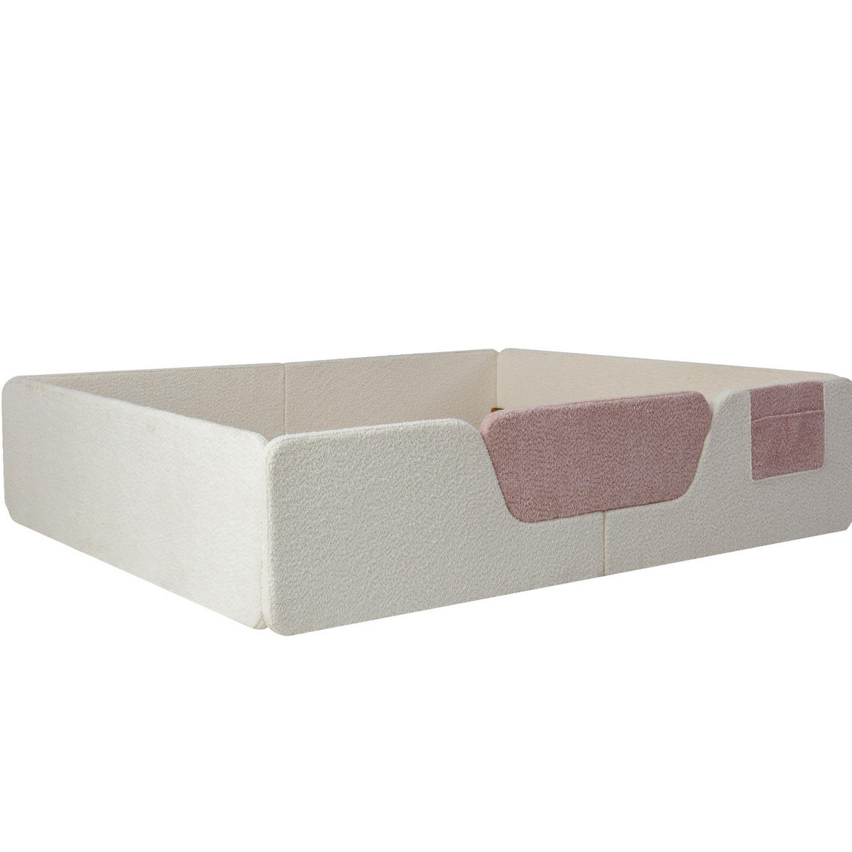 KINDERBETT 140/190 cm in Beige mit abnehmbaren Seitengittern - Beige, Textil (140/190cm) - BEAOK