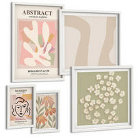 BILDER SET 5er Set - 50x50 cm & 20x30 cm & 40x60 cm Weißer Rahmen - Moderne abstrakte Frau - Weiß, Kunststoff (40/60cm) - TULUP