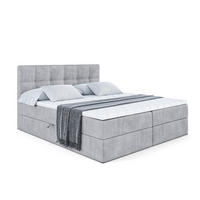 BOXBETT mit Matratze H3 und Lattenrost - MARCE - 160 x 200 cm - Grau - Grau, Holzwerkstoff (160/200cm) - ALTDECOR