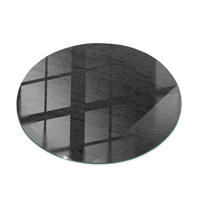 TISCHPLATTE Ø50 cm Natursteinstruktur Rund - Schwarz, Glas (50/50/0.4cm) - TULUP