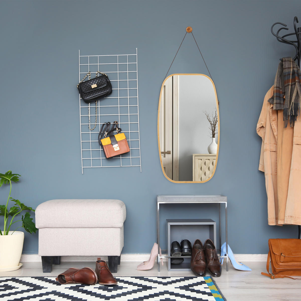 HÄNGESPIEGEL - Multicolor, Glas/Holz (43.5/76.5/1.5cm) - Relaxdays