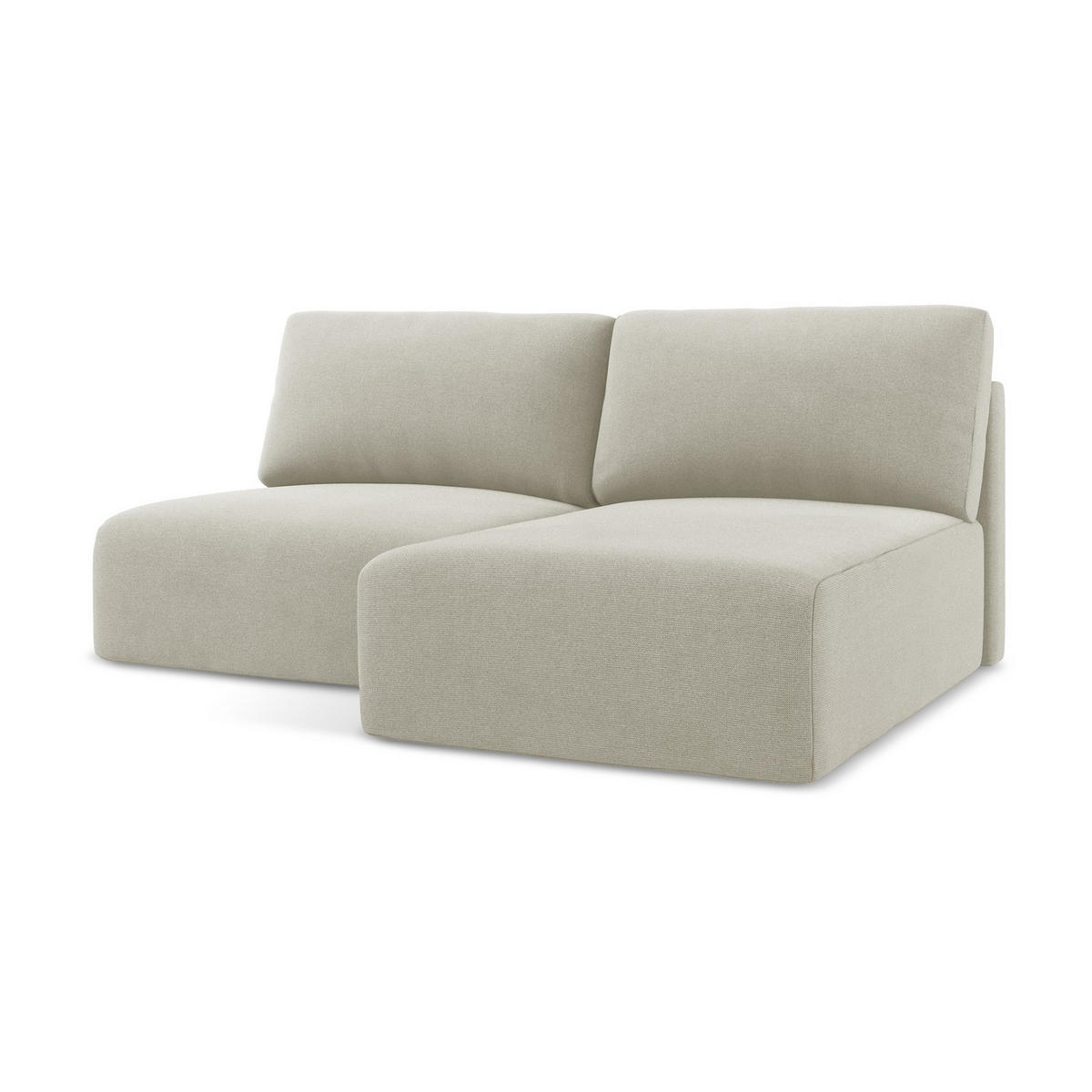 ECKSOFA mit Schlaffunktion rechts Strukturstoff Stoff Beige - Beige/Creme, Kunststoff/Textil (210/149cm) - LaMiaSofa