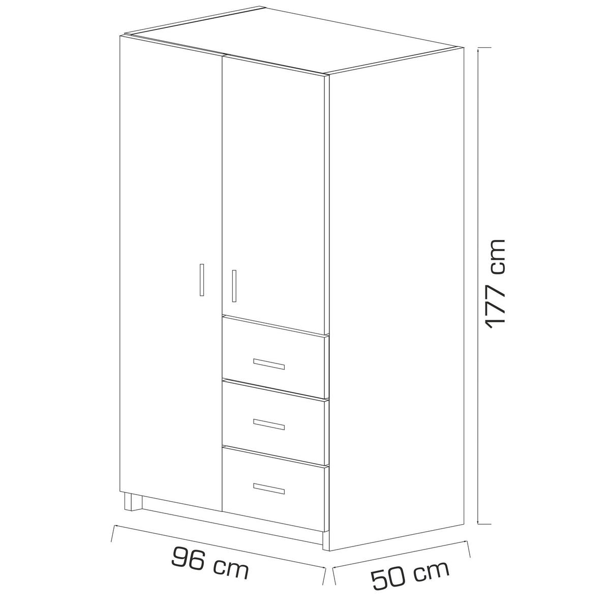 DREHTÜRENSCHRANK PINELLO 96/177/50 cm 2-türig Graphitfarben - Graphitfarben, Holzwerkstoff (96/177/50cm) - MASSENO