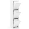 MÜLLEIMER 3 Fach Weiß Mülltrennsystem aus Metall - Weiß, Metall (33/136/25cm) - Gowoll