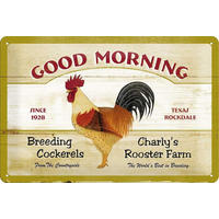 BLECHSCHILD 20/30 cm Animal Club Good Morning - Multicolor, Metall (30/20/0.2cm) - Nostalgic-Art