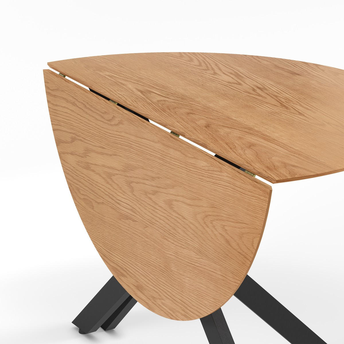 KLAPPTISCH runder mit Metallbeinen 110/110/75 cm - Eschefarben, Holzwerkstoff (117.5/110/75cm) - Calicosy