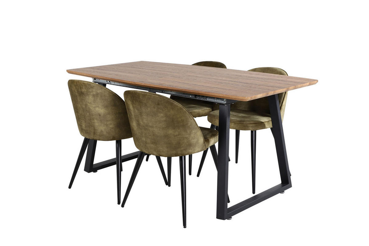 TISCHGRUPPE Grün - Grau, Holzwerkstoff (85/75/160cm) - ebuy24