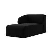 SOFAELEMENT Links Samt Stoff Schwarz - Schwarz, Holzwerkstoff/Kunststoff (91/75/166cm) - Makamii