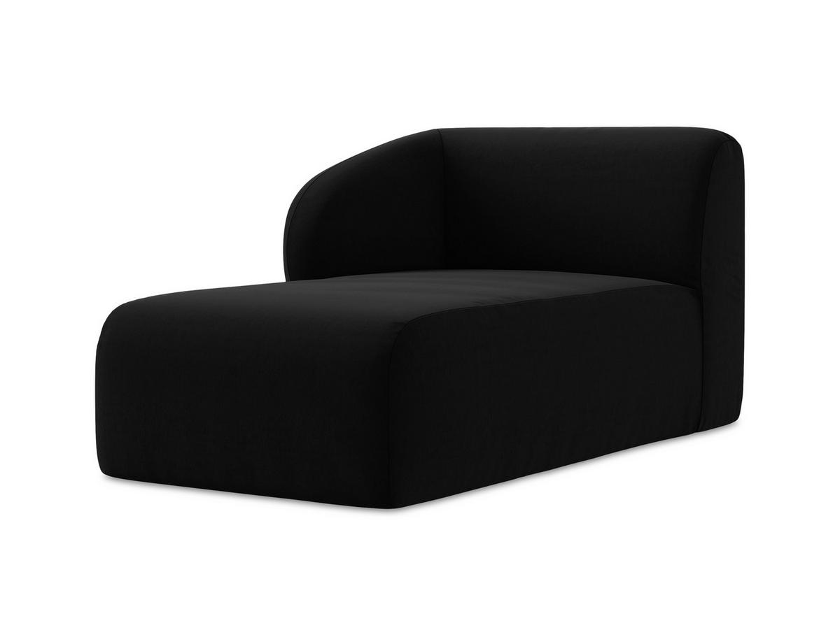 SOFAELEMENT Links Samt Stoff Schwarz - Schwarz, Holzwerkstoff/Kunststoff (91/75/166cm) - Makamii