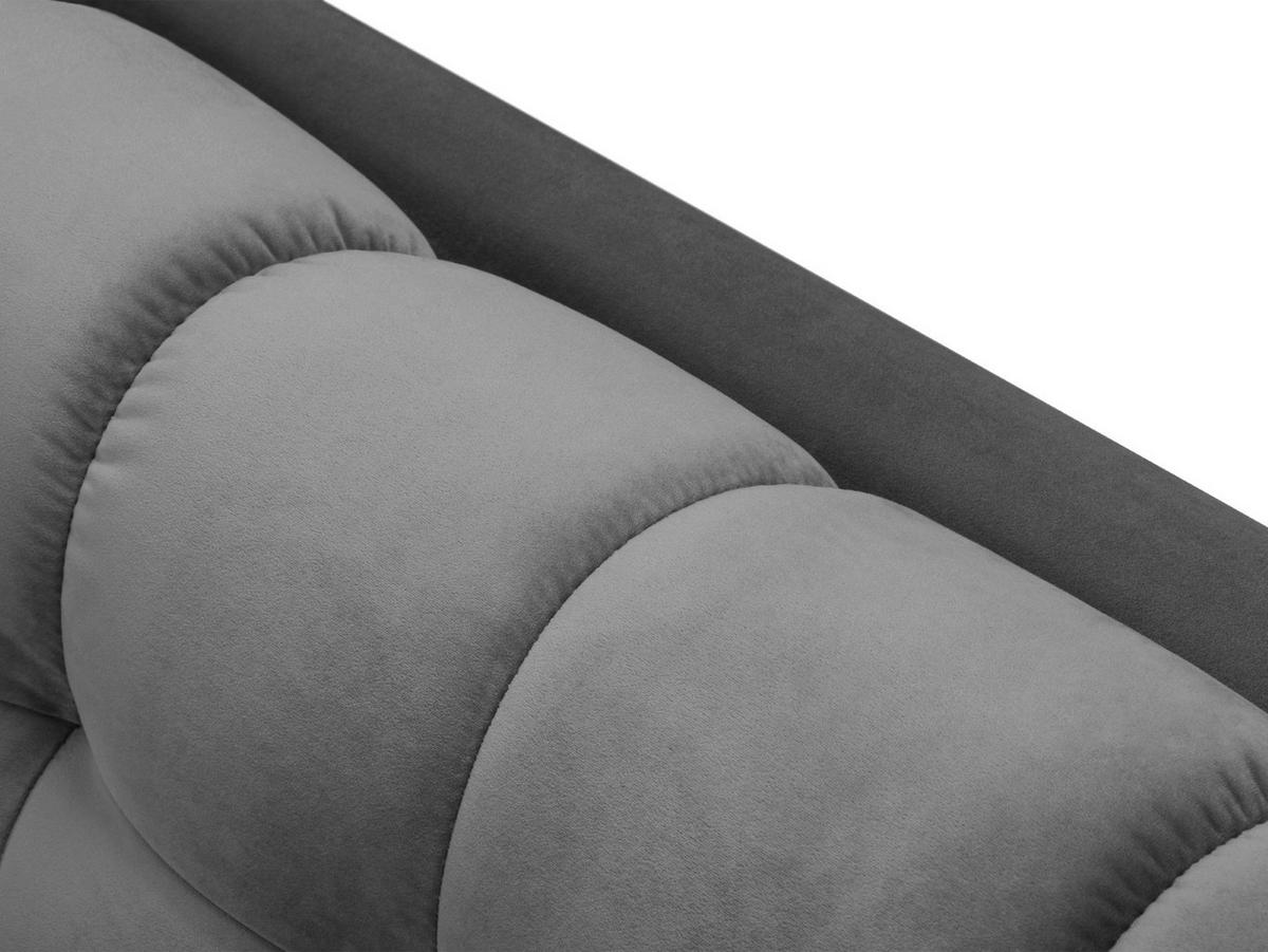 ECKSOFA rechts Mamaia aus Samt hellgrau 5 Sitzplätze - Hellgrau, Textil (185/293cm) - Micadoni