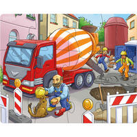 PUZZLE Baustellenfahrzeuge, ab 3 Jahre - Multicolor, Naturmaterialien (24/5.1/29cm) - Haba