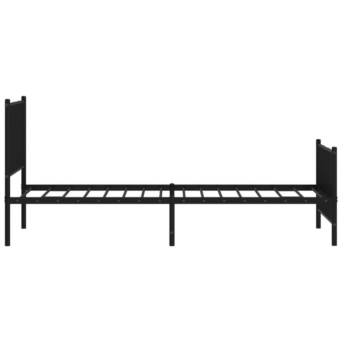 BETTGESTELL Mit Kopf- Und Fussteil Metall Schwarz 90/200 Cm - Schwarz, Metall (90/200cm) - vidaXL