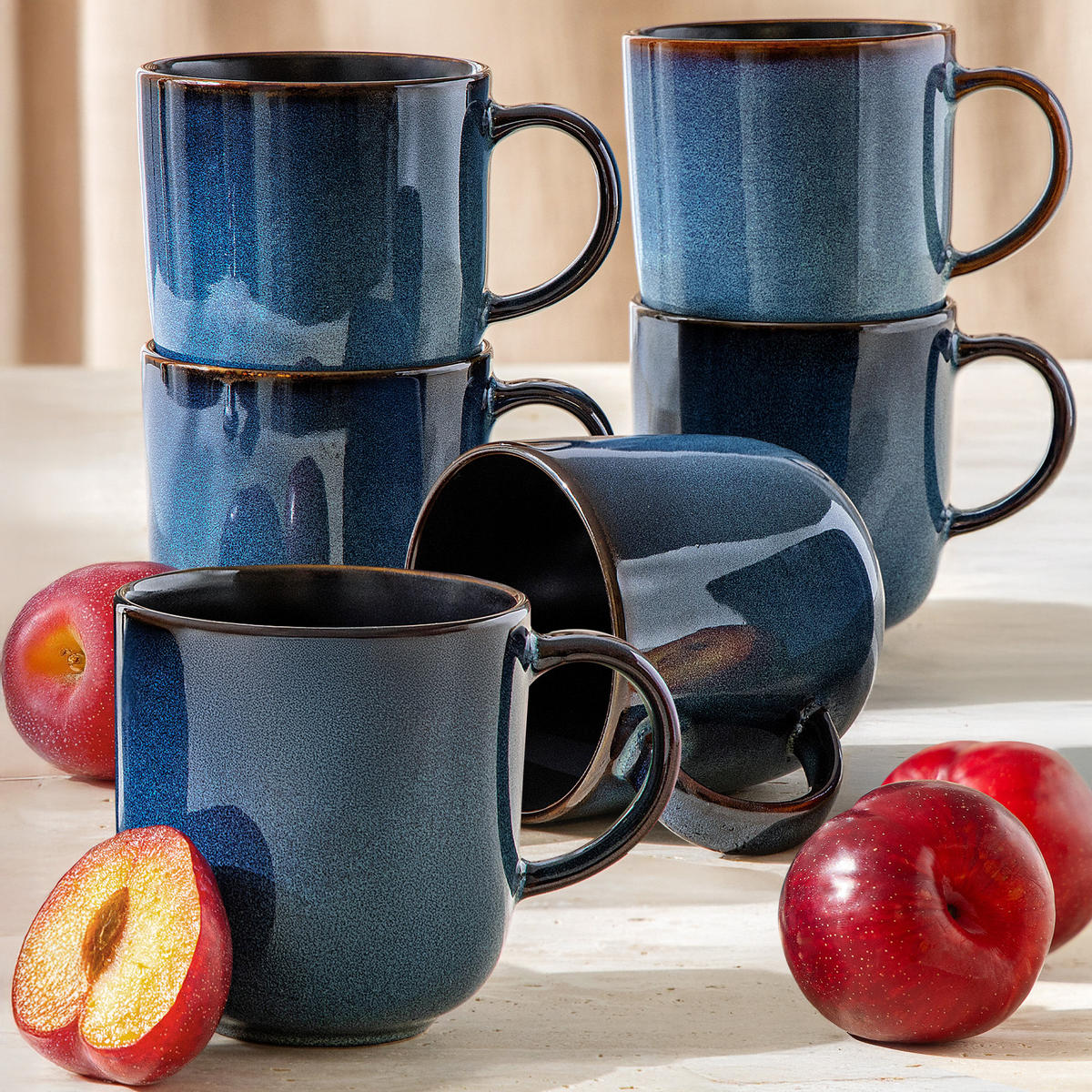 TASSEN-SET BECHER-SET BALI 6-tlg - Blau, Keramik (0.4L) - Ritzenhoff Breker