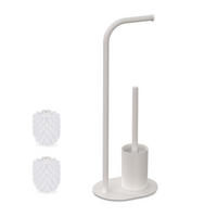 WC-GARNITUR - Weiß, Kunststoff/Metall (23/64.5/17cm) - Relaxdays