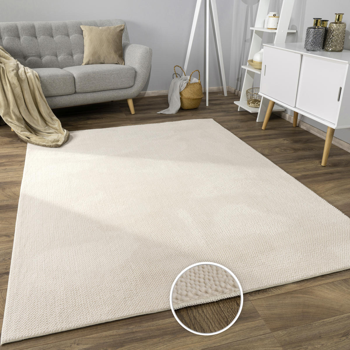 KURZFLORTEPPICH 60/100 cm Sevilla 521 - Creme, Textil (60/100cm) - Paco Home