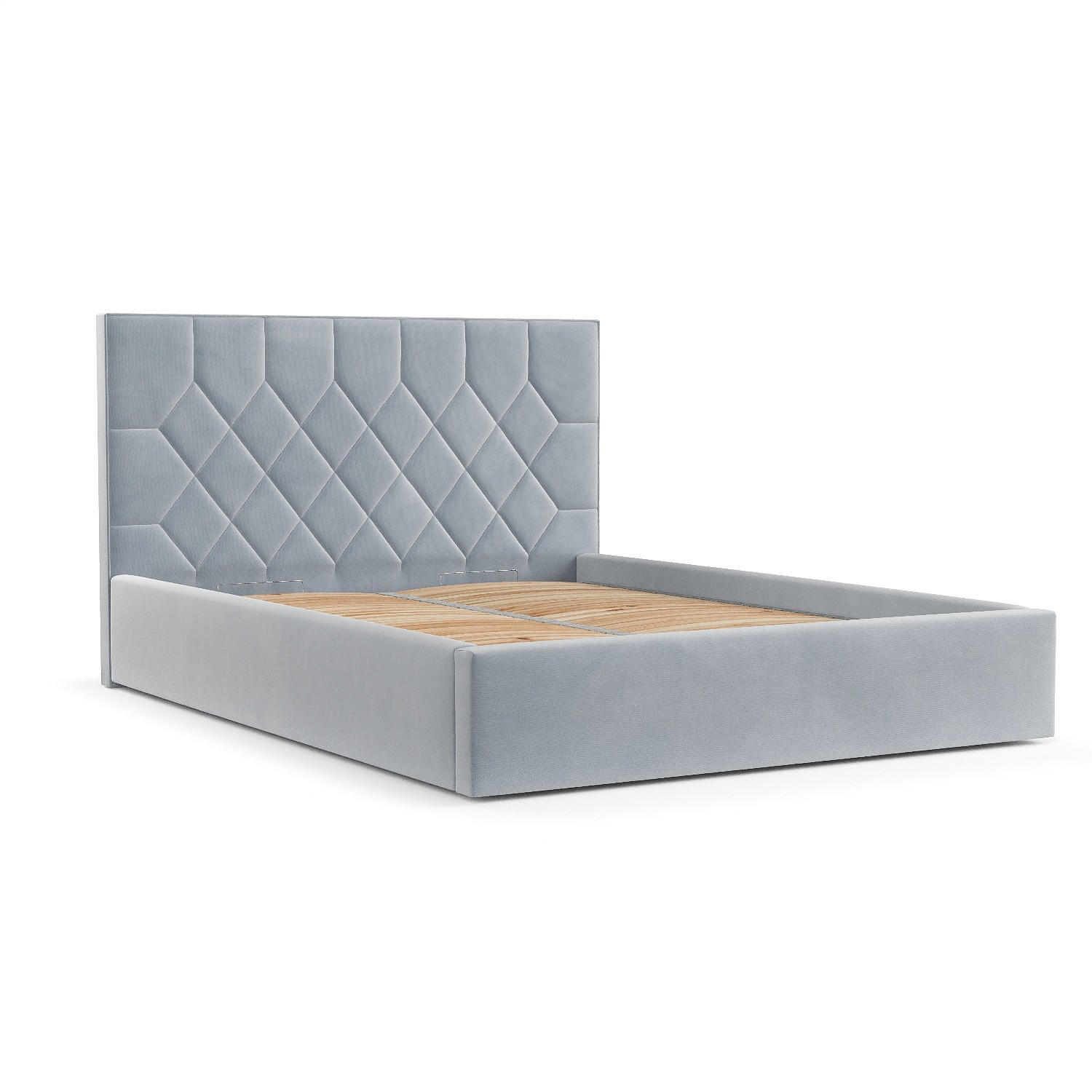 POLSTERBETT Brisa 140/200 cm Hellgrau im Paros Stoff - Hellgrau/Schwarz, Holz/Holzwerkstoff (140/200cm) - AltaBeds