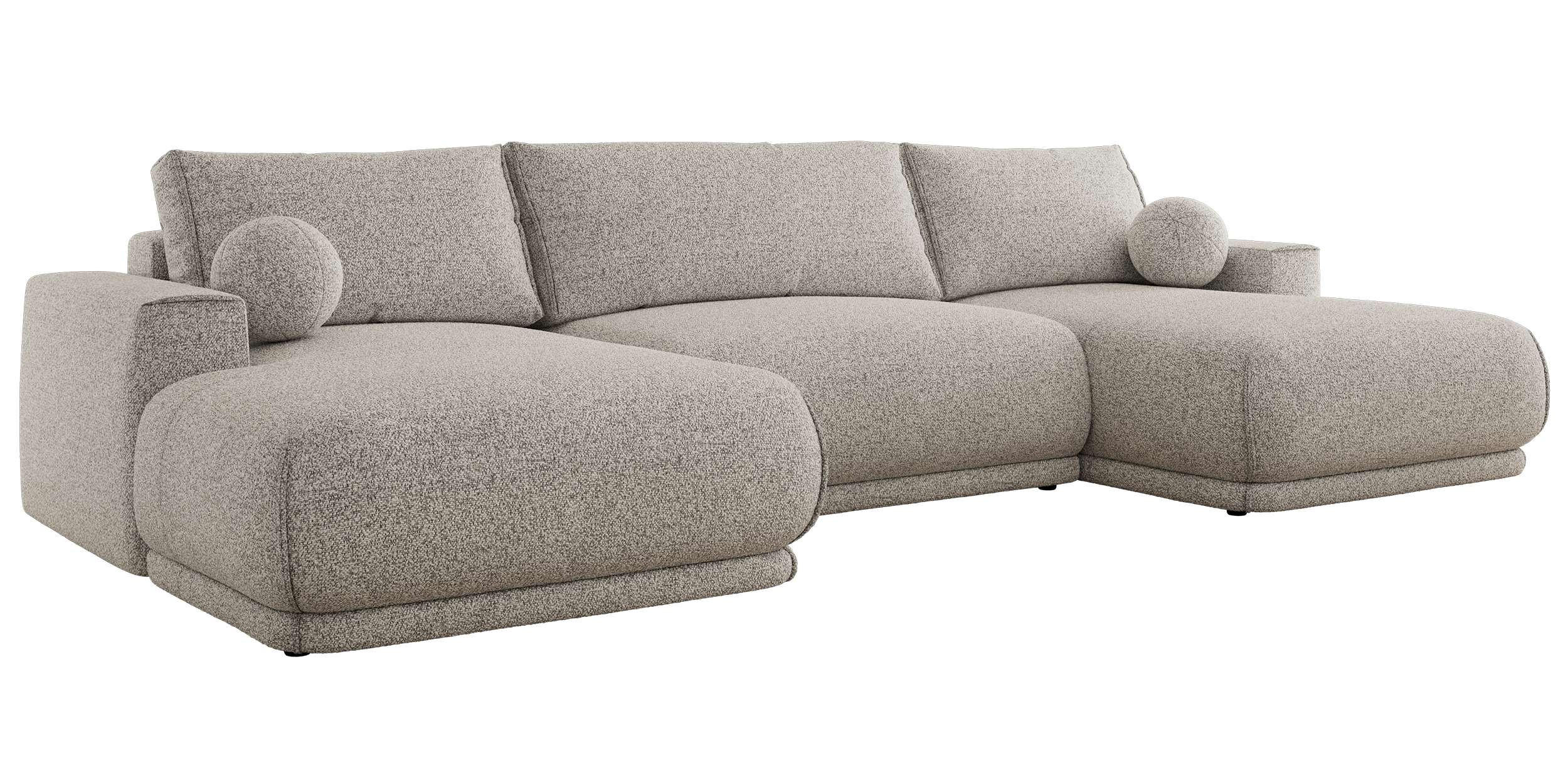 SEDACIA SÚPRAVA RINA U Svetlosivá Štruktúra - čierna/svetlosivá, textil/plast (360/85/170cm) - MKS