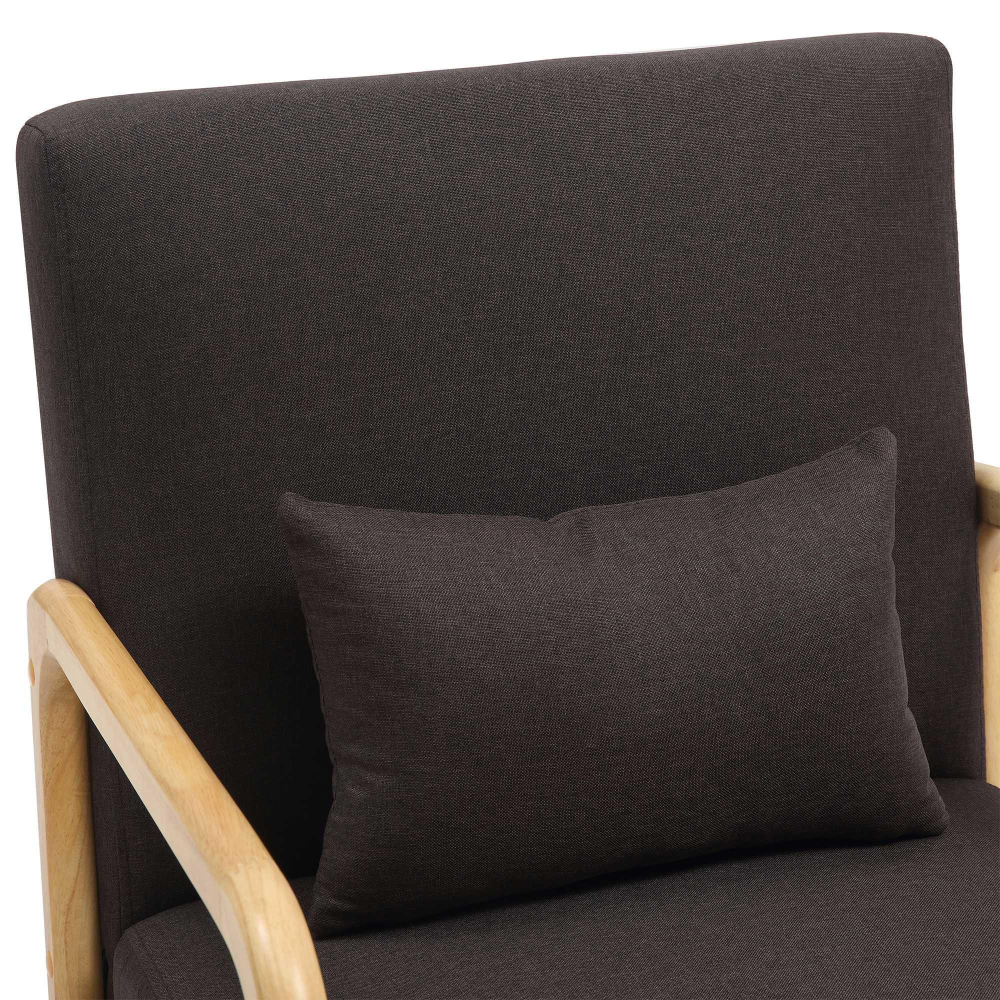 SESSEL Holz braun - Eukalyptusholzfarben/Braun, Holz/Textil (64/74/80cm) - CLP