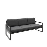 GARTENSOFA 3 Sitzer Madera 216x80cm, schwarz, dunkelgrau - Dunkelgrau/Schwarz, Kunststoff/Metall (216/86/80cm) - Margaret Hadas24
