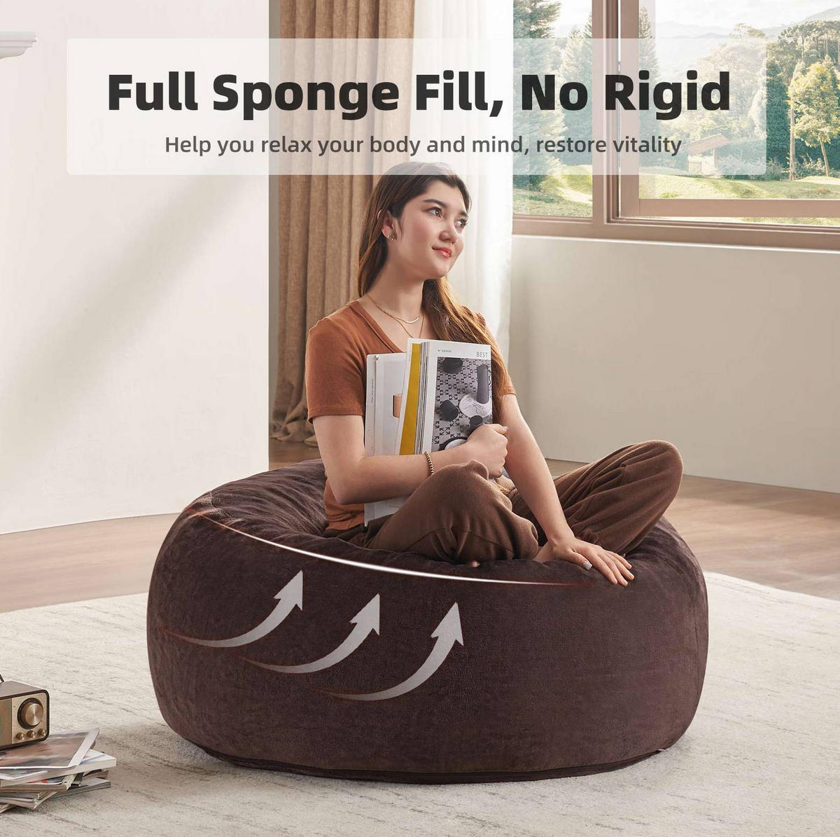 SITZSACKSOFA faltbar Braun - Braun, Kunststoff (90/50/90cm) - Beauniv