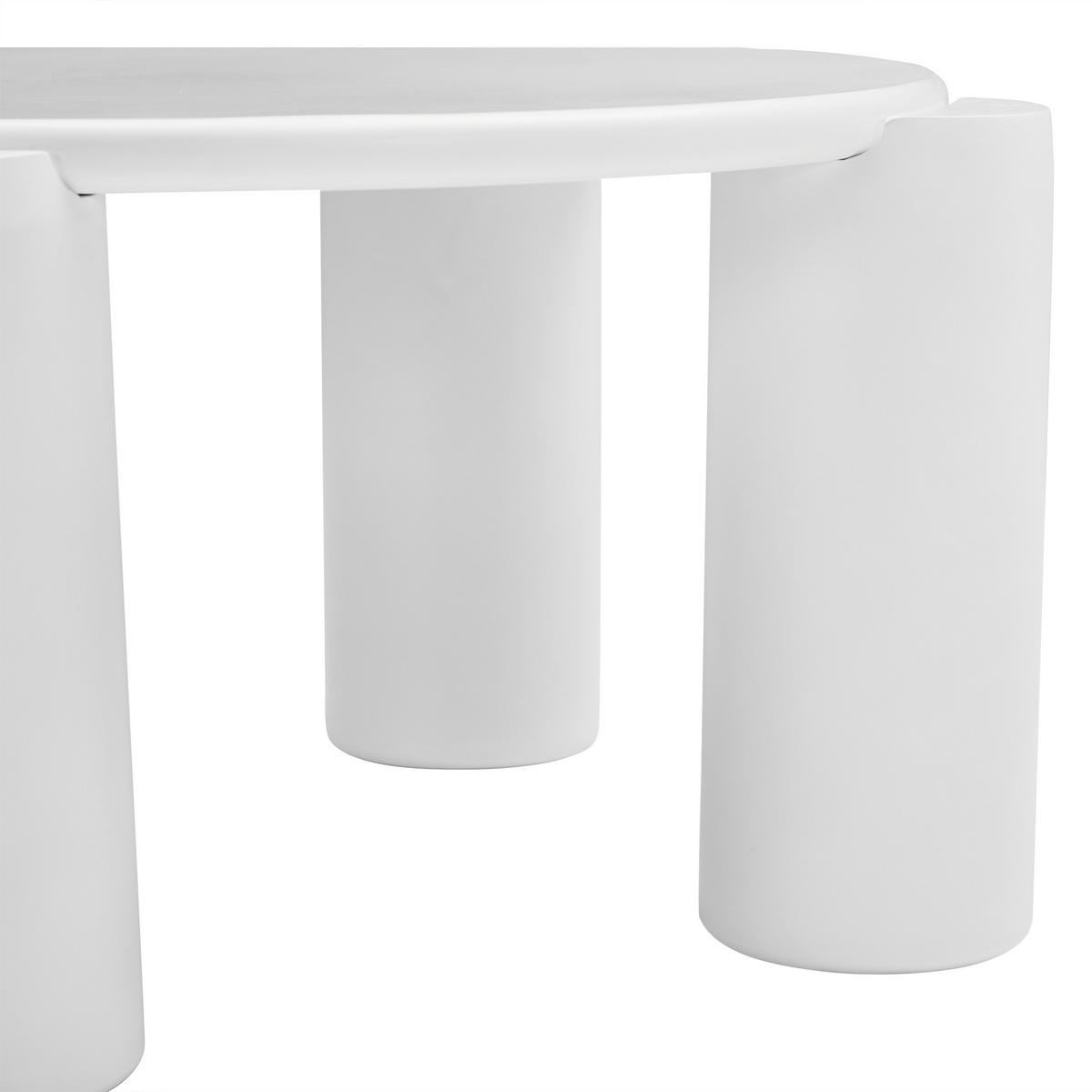 COUCHTISCH 70/70/40 cm weiß mit abgerundeten Kanten und 4 stabilen Beinen - Weiß, Holzwerkstoff (70/70/40cm) - OKWISH