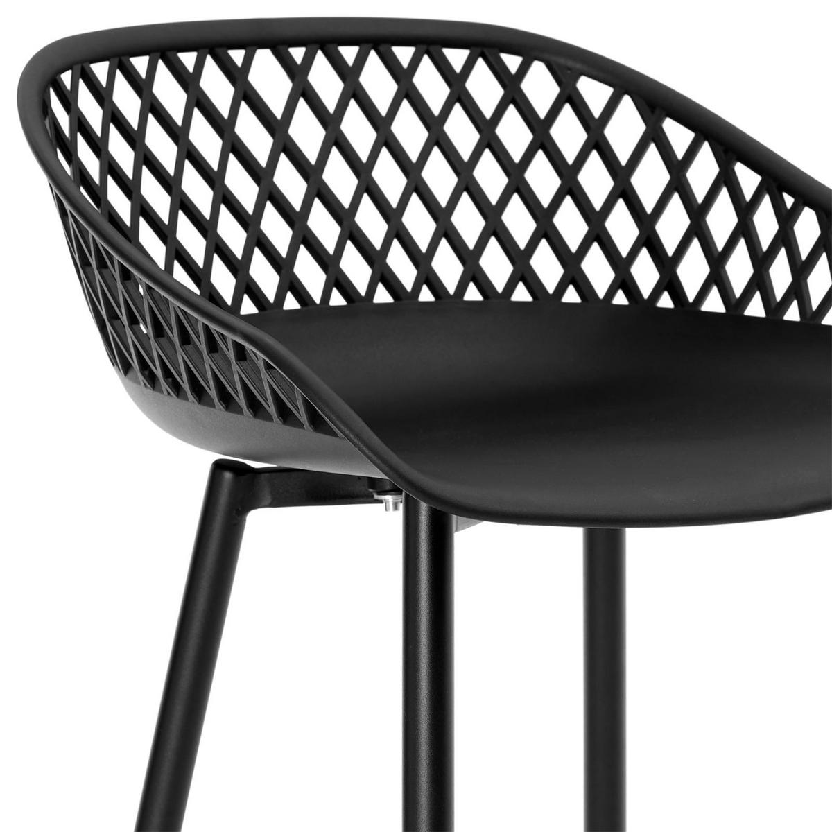 BARHOCKER IREK 2er-Set schwarz - Schwarz, Textil (47/99/49cm) - IDIMEX