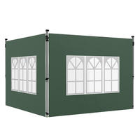 PAVILLON SEITENWÄNDE 2er Set 3x3 3x4 m Fenster grün - Grün, Kunststoff (1/195/295cm) - Fortuna Lai