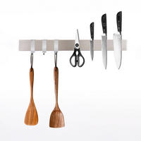 MESSERLEISTE 40cm inkl. 3 Haken Silber - Silberfarben, Metall (40/4/1.6cm) - CHEFGASTRO