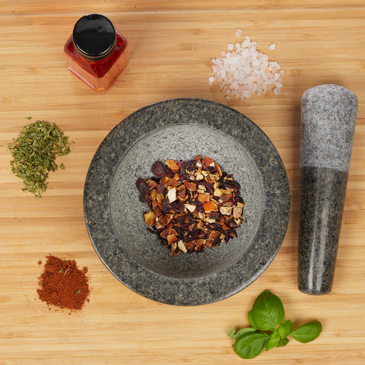 MÖRSER - Anthrazit, Stein (16/8/16cm) - Relaxdays