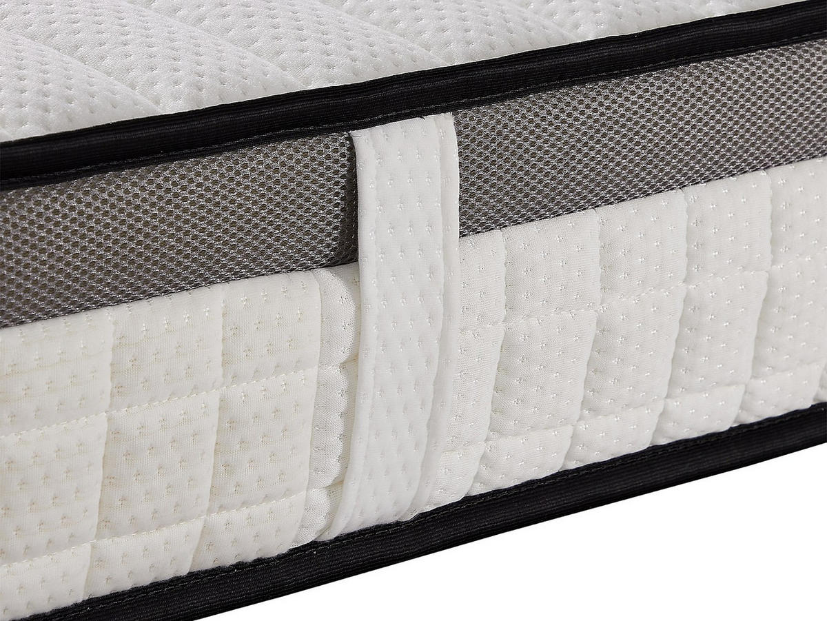 STANDARDMATRATZE - 1 Person - stoff - weiß Orthomemory - Weiß, Textil (90/200cm) - Vente-Unique
