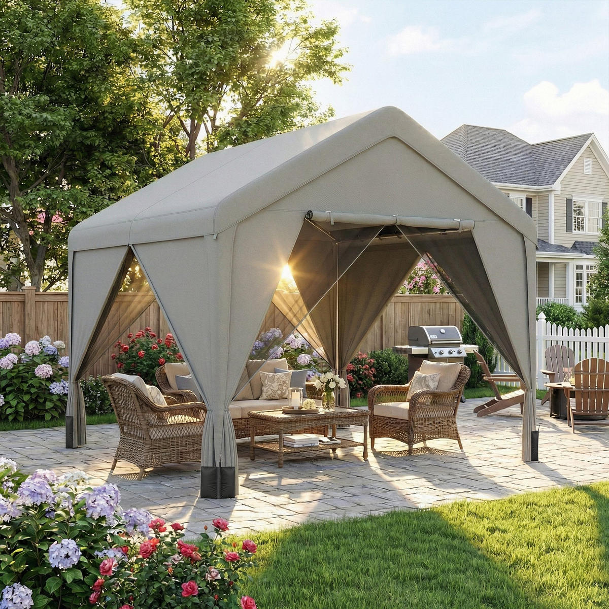 PAVILLON Grau 1 Stück - Grau, Metall (295/278/300cm) - GiPP