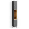 BADSCHRANK Aquis Anthrazit 30 x 190 cm - Anthrazit/Grau, Holzwerkstoff (30/190/30cm) - Vicco