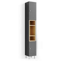 BADSCHRANK Aquis Anthrazit 30 x 190 cm - Anthrazit, Holzwerkstoff (30/190/30cm) - Vicco