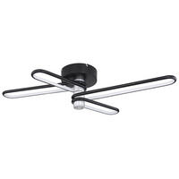 LED DECKENLEUCHTE Metall Schwarz Toppole - Schwarz, Metall (91.5/46.5/18.5cm) - Globo Lighting
